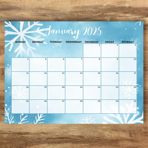 Editable January 2026 Calendar, PDF Printable Wall Calendar January 2026, Monthly Schedule for Home School Work & Office, Instant Download - Etsy