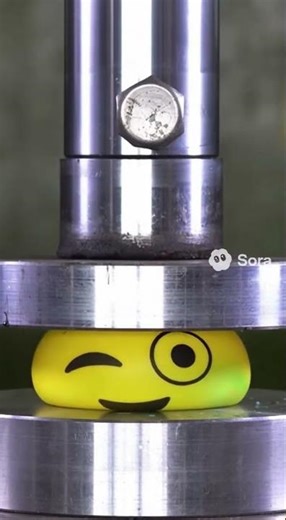 Smiley face getting crushed #crush #fun #432hz #satisfying #hydraulicpress #relax