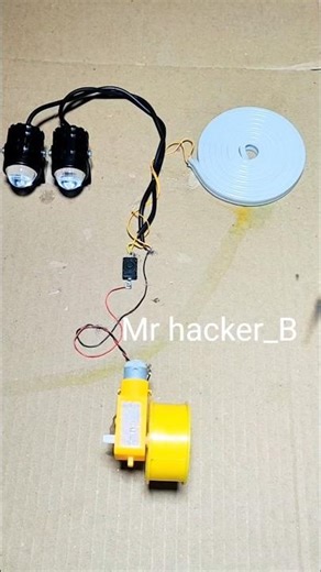 Running a Metal Gear Motor PoweringInto Neon Strip Light & Two Bike FogLight #dcmotor #tech #short