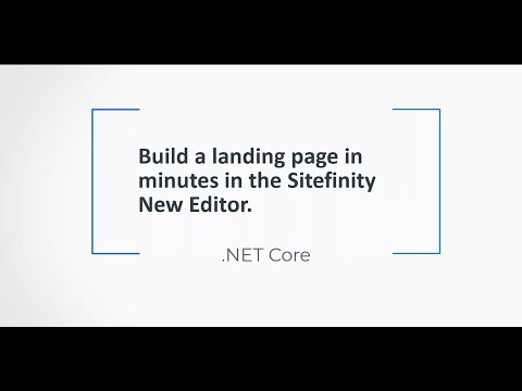 Sitefinity Editor: .NET Core Section Presets Demo