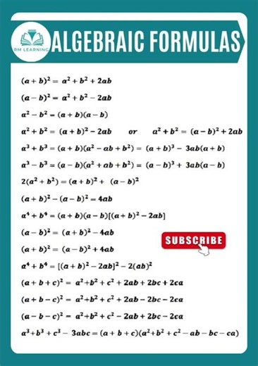 Algebra Formulas