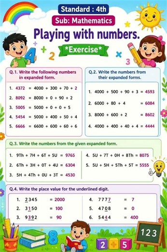 #Std4 #Mathematics #PlayingWithNumbers #ExpandedForm #PlaceValue #MathsExercise #Grade4Math