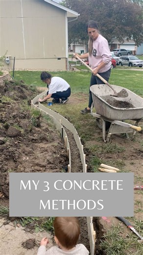 Crystel DIY & Design on Instagram: "3 Ways I’ve Poured Concrete (and Yes—the Internet Had Opinions 😅) Comment CONCRETE and I’ll tell you all about it! Be sure you’re following @crystelmontenegrohome to receive the link. Here’s a quick breakdown of the methods I’ve tried: 1️⃣ Dry pour – simple and fast, but definitely stirred up some controversy online. 2️⃣ Hired it out – a great option when you need precision (or just a break!). 3️⃣ Hand mixed – budget-friendly, but be ready for a serious worko