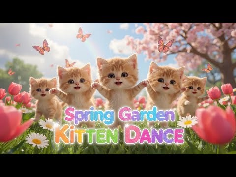 🌸 Spring Garden Kitten Dance | Cute & Colorful 3D Cats Playing in Flowers 🐾🦋