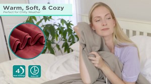 BLACK+DECKER Heated Blanket Electric Throw, Fleece Electric Blanket, Heating Blanket with 4 Heating Levels, 3H Timer, Auto Shutoff, Fast Heating (50x60 inches, Grey)