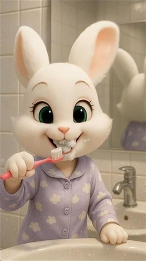 Bunny’s Morning Routine🐰☀️Brushing Teeth Cute || #funny #foryou #shortsfeed #shorts #bunny #fyp