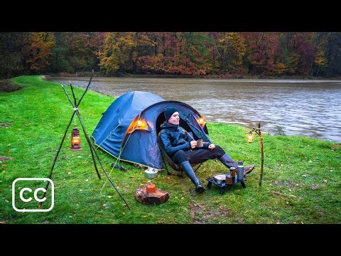 Solo Wild Camping in France | Epic Fall Colors & Torrential Rain #35