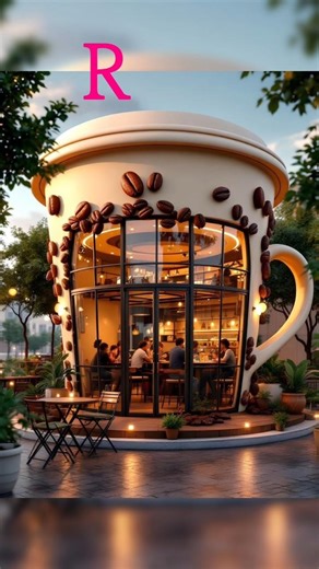 “Giant Coffee Cup Café Design – Unique & Creative Coffee Shop Idea”