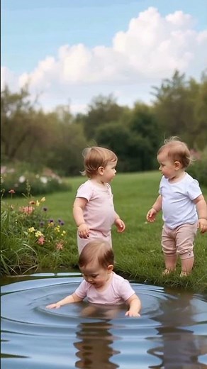 #CuteBabies #BabyPlaying #BabyFun | Baby Falls in Water While Playing 😍
