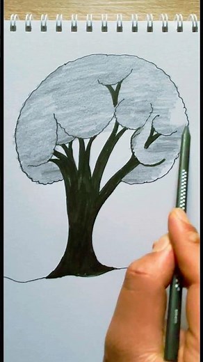 Easy Tree Drawing Step by Step. #shorts #drawing #trending