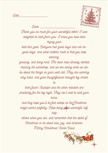 Santa Reply Letter | Printable Letter | A4 and US - Etsy