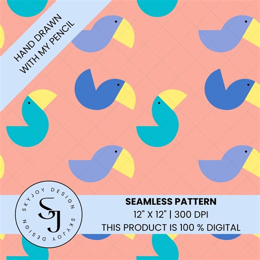 SEAMLESS BIRD PATTERNS – Printable Bird Pattern – Geometric Animal Patterns – Bird Design for Scrapbooking - Etsy UK