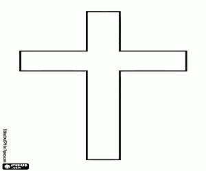 A crucifix, a Christian cross coloring page printable game
