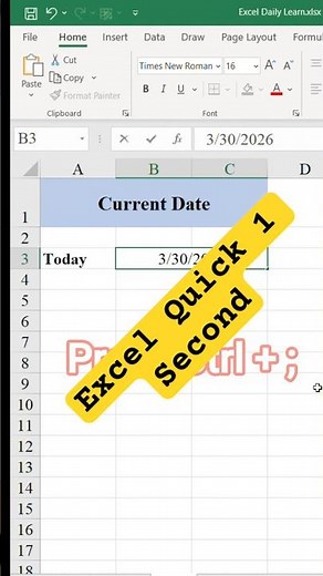 Excel Data Instantly : Excel Quick 1 Second get Current Date