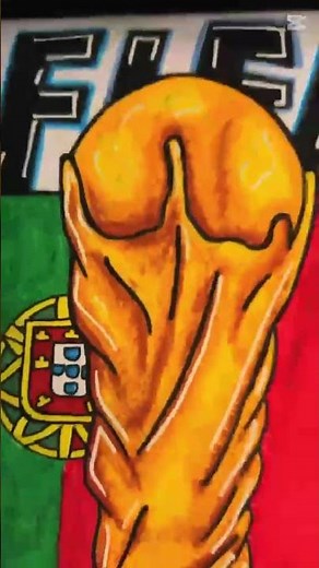 FIFA Trophy Drawing That Gets Better Every Frame ⚽#art #satisfying #worldcup2026 #fifa ‪@cristiano‬