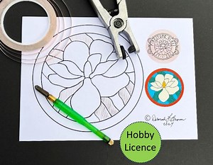 Magnolia Circle Stained Glass Pattern - Hobby Licence - Etsy UK