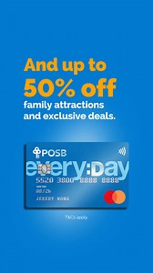 Feel 10/10 everyday with POSB Everyday Card and earn up to 10% cash rebates on dining, offline spend in Malaysian Ringgit and SimplyGo. Get S$300 cashback when you spend S$800 within 60 days, and more. Sign up now! T&Cs apply. | POSB