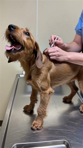 Dramatic Pudelpointer’s Viral “Table-Launch” After Tiny Vaccine Poke
