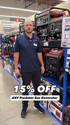 Save 15% off ANY Predator Gas Generator, Friday 7/18 through Sunday 7/20! In-Store only, while supplies last. Get your coupon in the #HarborFreight mobile app. | Harbor Freight