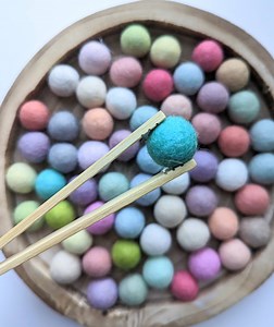 Pastel Felt Balls | Tinker Tray Play | Natural Loose Parts | Wooden Tongs - Etsy UK