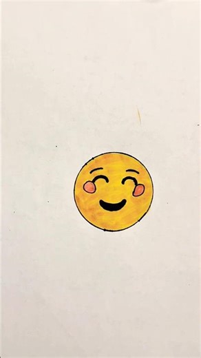 How to draw a smiling emoji ☺️ step by step #drawing #smile #shorts #viral #emoji #emojidrawings