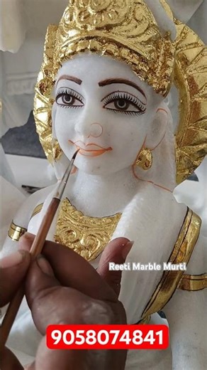 Mata Rani Marble Idol Painting Process #jaimatadi #marblemurti #statue #youtubeshorts #rajasthan