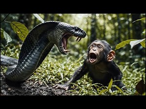 Poisonous Cobra Attacks Baby Chimp — The Father Walks for 3 Days to Find Help for His Sick Infant