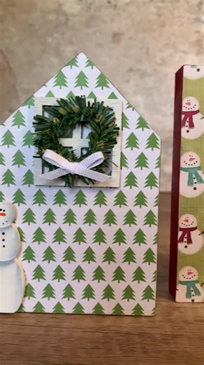 Decoupaged Wooden Houses With Hand-painted Embellishment - Winter House Shelf Sitters - Snowman Shelf Sitter - Etsy