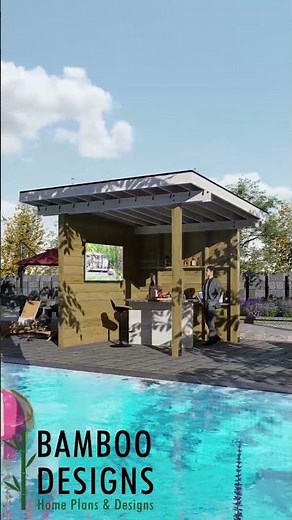Highland Retreat Outdoor Bar Plan – Rustic Pergola with Serving Station | DIY Backyard Pub