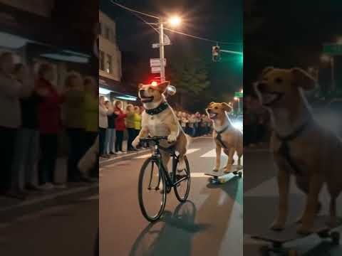 Unbelievable! 🐶🚴 Dog Riding a Bicycle Like a Pro! #Shorts
