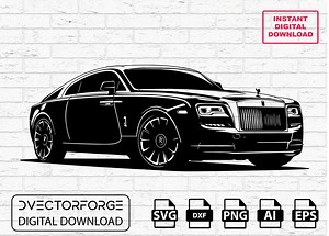 Rolls Royce SVG : clipart vectoriel de voiture de luxe (téléchargement numérique) - Etsy France