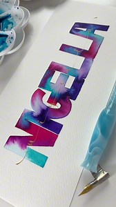Block lettering #modern #calligraphy #blockletters #gold #watercolour #visualasmr #youresocool | Calligraphynstuff