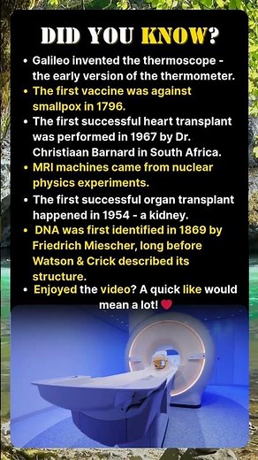 Did You Know? Firsts in Science & Medicine