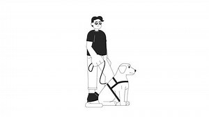 Blind Man Guide Dog Bw 2d Stock Footage Video (100% Royalty-free) 1109515737 | Shutterstock