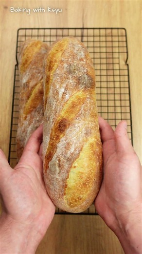 How to get the perfect crust on your baguette #baking #freshbread