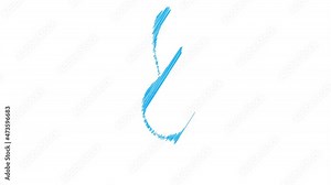 Music notes animation. Musical symbols on lines with swirls. The musical key is drawn by shading