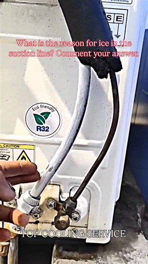 Top Cooling Service on Instagram: "What is the reason for ice in the suction line? Comment your answer. ❤️✅ Ac Technician Brother ❤️🔥🪛 CHECK DETAILS 👇🏻👇🏻👇🏻👇🏻 . . . @topcoolingservice @topcoolingservice @topcoolingservice @topcoolingservice @topcoolingservice . . . . 𝗗𝗢𝗡'𝗧 𝗥𝗘 𝗣𝗢𝗦𝗧 𝗪𝗜𝗧𝗛𝗢𝗨𝗧 𝗠𝗬 𝗣𝗘𝗥𝗠𝗜𝗦𝗦𝗜𝗢𝗡 🚫❌ . . . . . #ac #hvac #airconditioninginstallation #aircondition #home #cooling #appliances #samsung #refrigerators #hvacservice #daikin #homeappliances #ai