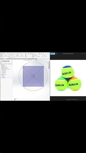 How to Model a Tennis Ball | SolidWorks Tutorial (Sweep & Split Line) ⚙️ #shorts #solidworks #cad