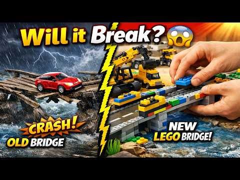Toy Truck Bridge Break Story for Kids | LEGO Rescue Mission