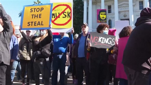 6.3K views · 141 reactions | Protesters in Sacramento and at state capitols in Minnesota, Michigan, Texas, Wisconsin, Indiana and beyond waved signs Wednesday denouncing President Donald Trump; billionaire Elon Musk, the leader of Trump’s new Department of Government Efficiency; and Project 2025, a hard-right playbook for American government and society. (Video by Associated Press) | Press Democrat | Facebook