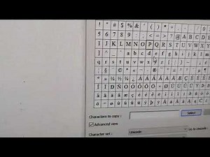 how to use advanced view in character map