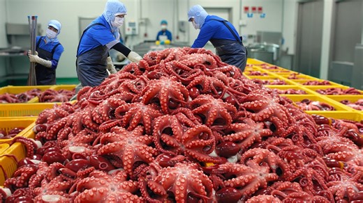 6K views · 100 reactions | They Put THIS Much Octopus Into Stew?! Best Korean seafood processing plant - Korean street food #seafood #seafoodfactory #octopus #koreanstreetfood #streetfood | Food Processing | Facebook