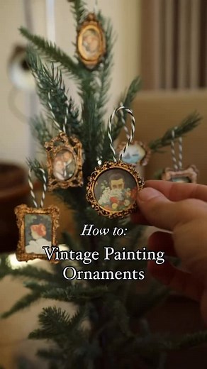 Hands down my favorite Christmas ornament DIY are these little vintage frames paintings! I love how you can fully customize these to add your own art, family photos or mementos. Comment “frame” and I’ll send you links to all of the supplies for this project (super budget friendly which we love!) #diy #diychristmasdecor #christmas | Lone Fox
