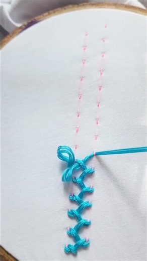 embroidery 🤩#shorts #loopstitch #beginnersstitch #handmade #handbroidery #bracelet #youtubeshorts