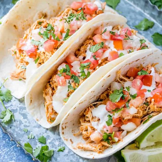 Slow Cooker Cilantro Lime Chicken Tacos
