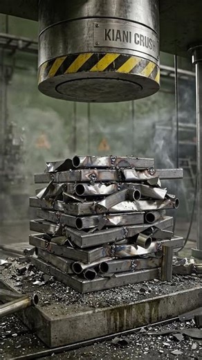 TOTAL FOLD! Steel Chair vs 100-Ton Hydraulic Press