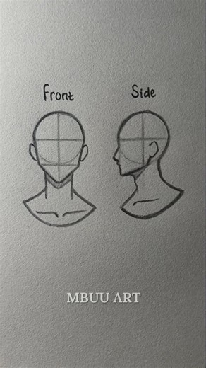 How to draw Head front & side tutorial✏️ #drawing #tutorial #howtodraw #head #art
