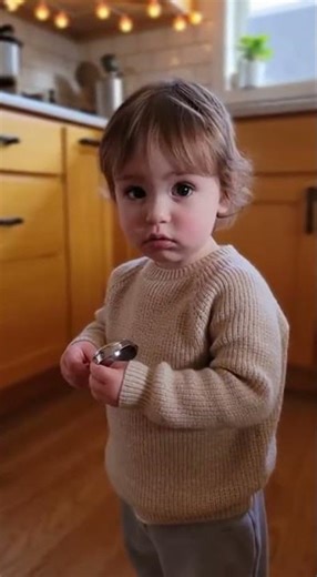 Toddler's Mysterious Kitchen Moment