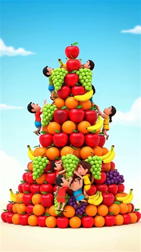 A pyramid made of fruits… something feels unreal 👀