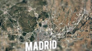 Madrid Spain City On Physical World Map
